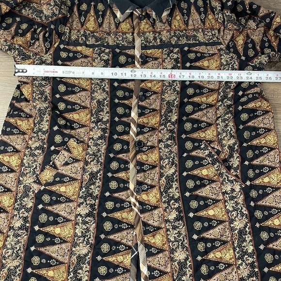 Vintage Koos of Course Women’s Quilted Reversible Black Tan Silk Jacket, size 2X - Picture 7 of 14